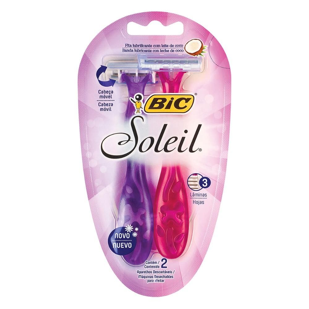 Barbeador descartável Soleil Rosa e Roxo 2uni Bic