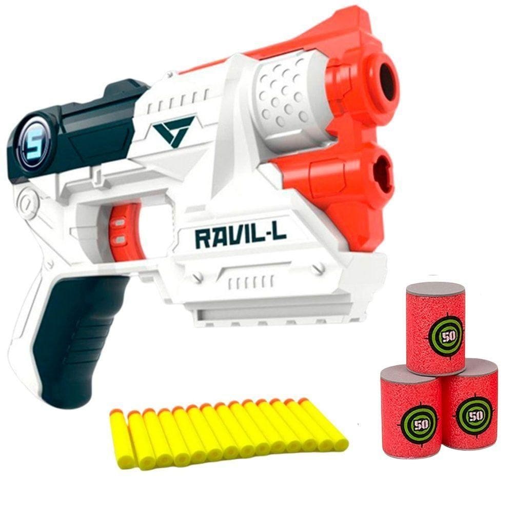 Brinquedo Pistola Com Dardos De Espuma Com Alvos Presente