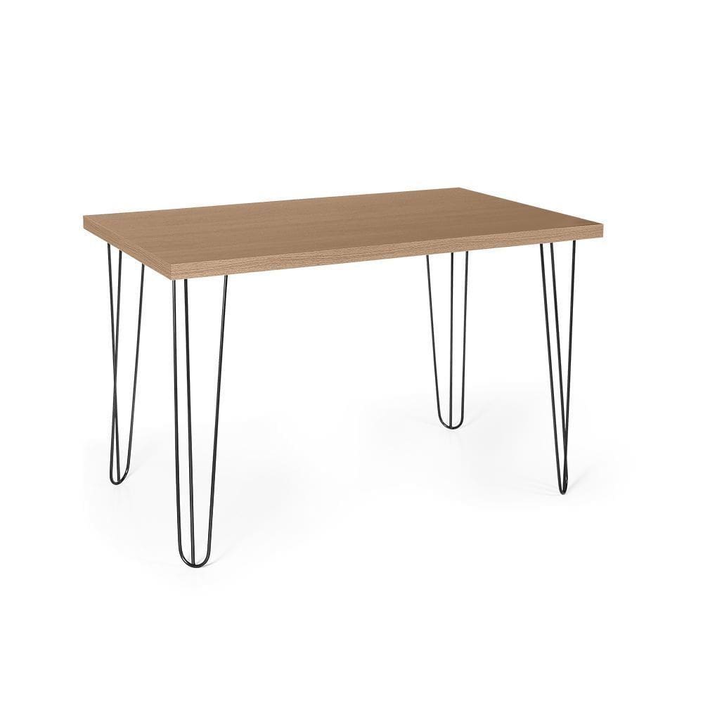Mesa de Jantar Retangular 4 Lugares 120x75 Base de Ferro Hairpin - Straub Web