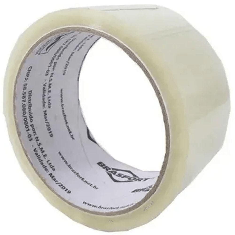 Fita Para Embalagem Transparente De Bancada Com 48mm X 45 Metros - 7546 - Brasfort
