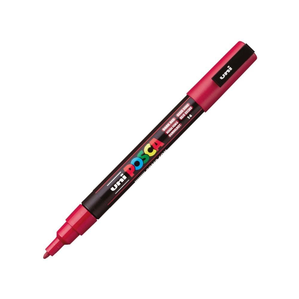 Caneta Posca PC-3M - Vermelho Escuro - Uni-Ball