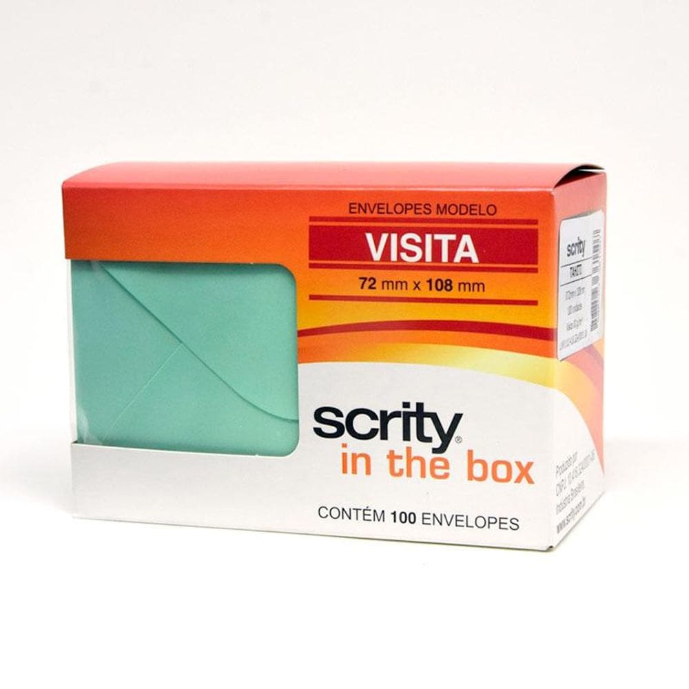 Envelope Color Plus Tahiti 72x108mm - caixa com 100 unidades - Scrity