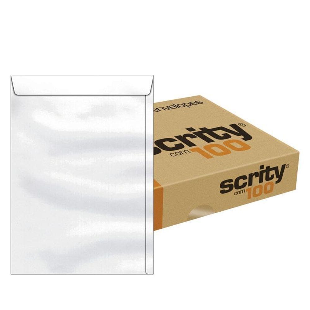 Envelope saco branco SOF332 229x324mm cx c/ 100 unid Scrity