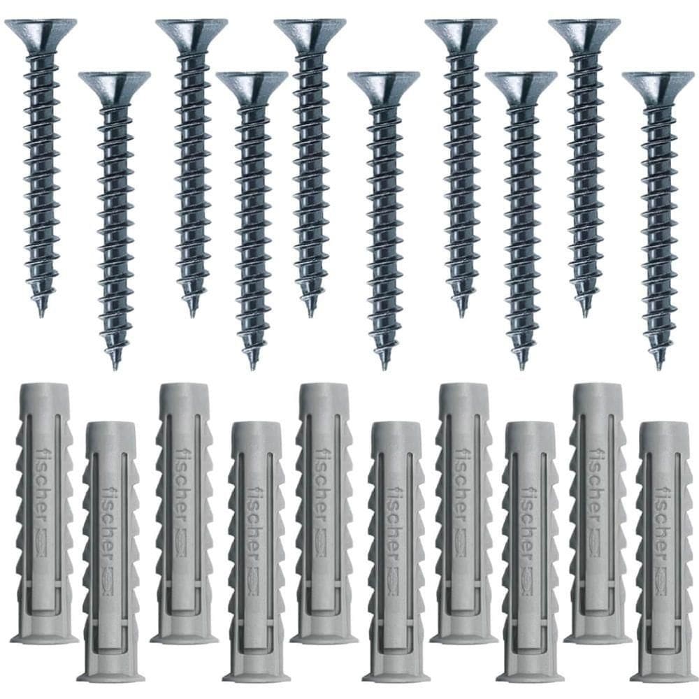 Cartela Com Buchas De Nylon Sx 6x30mm E Parafusos Cabeça Chata Com 10 Peças - 603053 - Fischer
