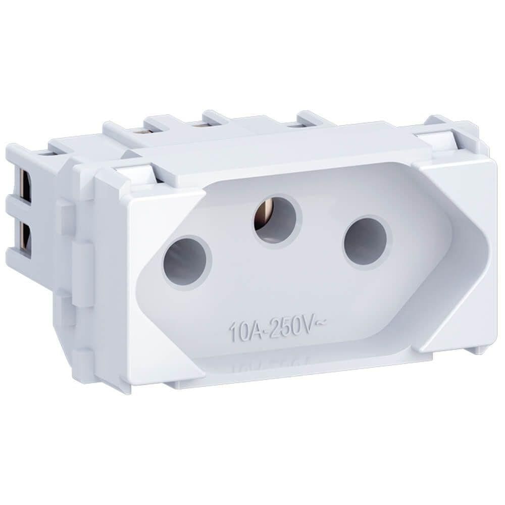 Tomada 2p+t Com 10 Ampères 250 Volts Branco - E011100110 - Wetzel