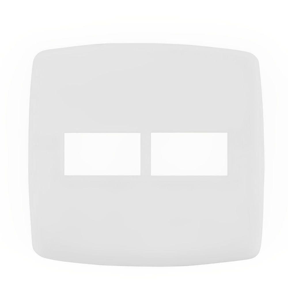 Placa 4x4 2 Modulos Com Suporte Branco - Dc-8100-41 - Dicompel