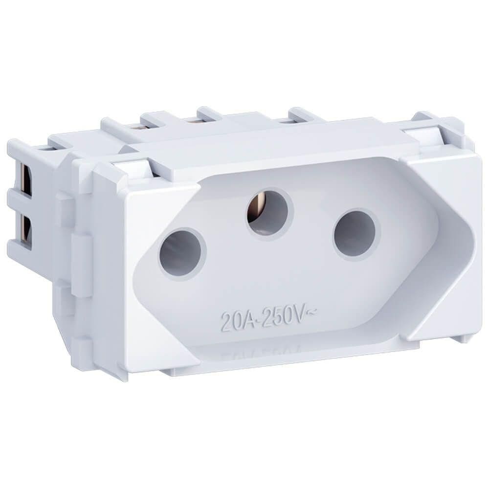 Tomada 2p+t Com 20 Ampères 250 Volts Branco - E011100120 - Wetzel
