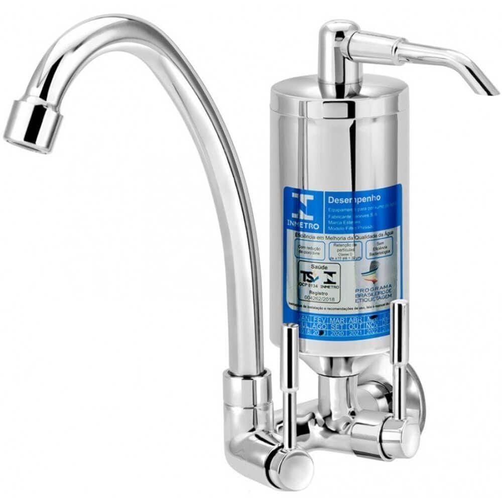 Torneira Com Filtro Para Cozinha Abs Stilo 1-4 De Volta C31 Cromada De Parede - Vtf700cwb - Esteves