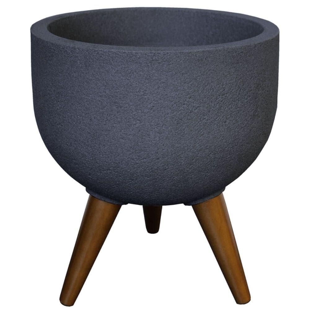 Vaso Redondo Decore Com 33cm Grafite - Jvrdg33 - Japi Vaso Redondo Decore 33 Grafite - Jvrdg33 - Japi