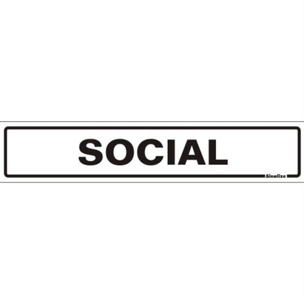 Placa De Poliestireno Auto-adesiva 5x25cm Social - 200 Cg - Sinalize Placa Poliestireno 05x25 Social 200cg Si Sinalize