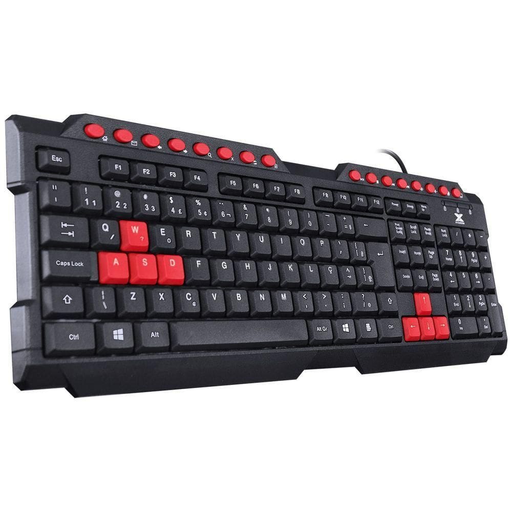Teclado Usb Gamer Vx Gaming Dragon V2 Abnt2 Preto Com Vermelho - Gt100