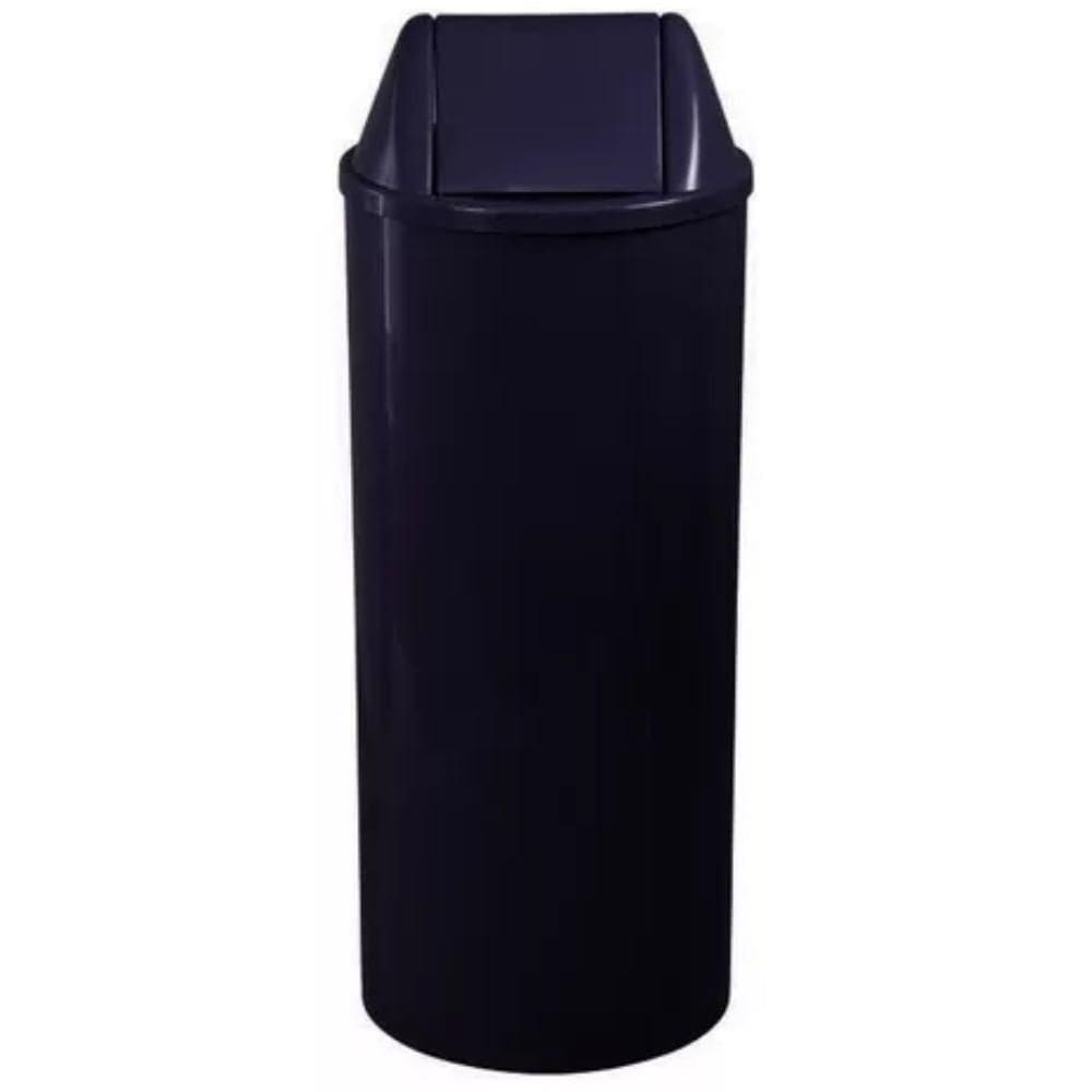 Lixeira De Plástico Preta 80x32cm Com Tampa Vai Vem 50 Litros - Eb27p - Jsn