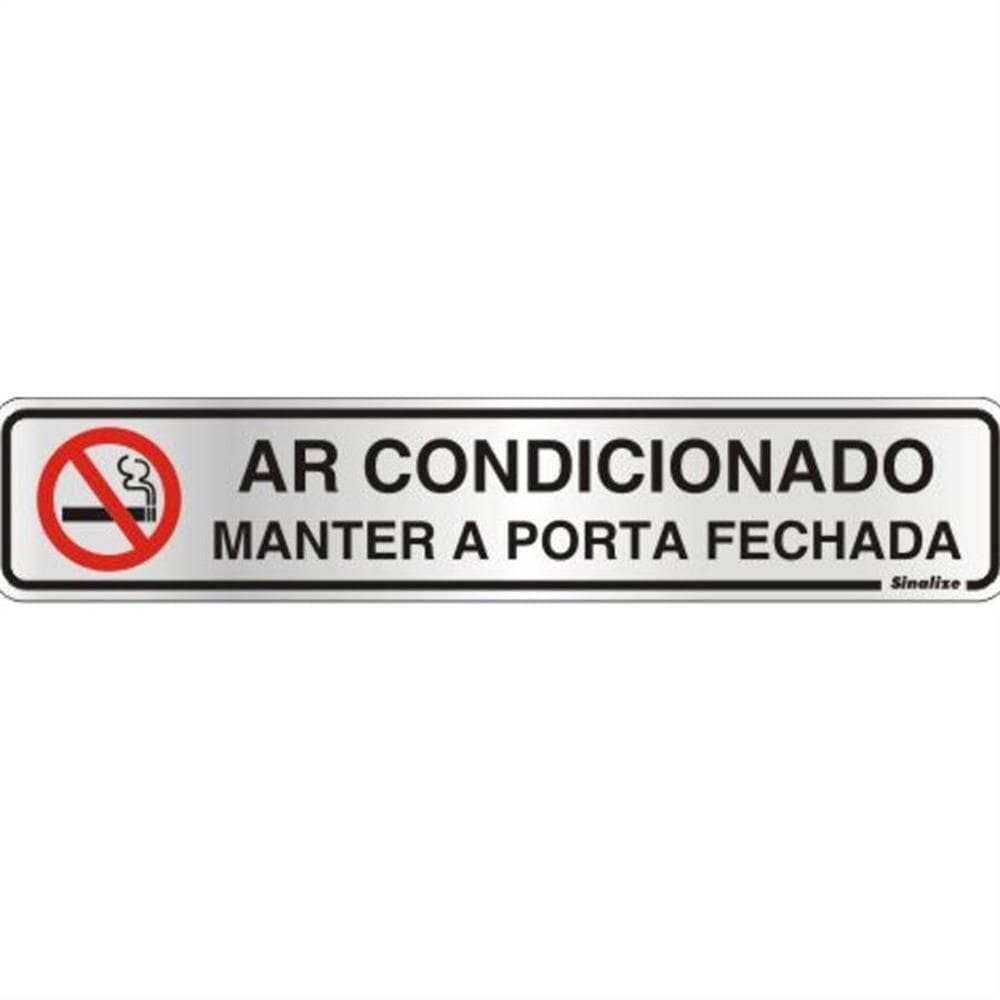 Placa De Alumínio Auto-adesiva 5x25cm Ar Condicionado - 100 An - Sinalize Placa Auto-ades.5x25cm(ar Condic)sinaliz 100an