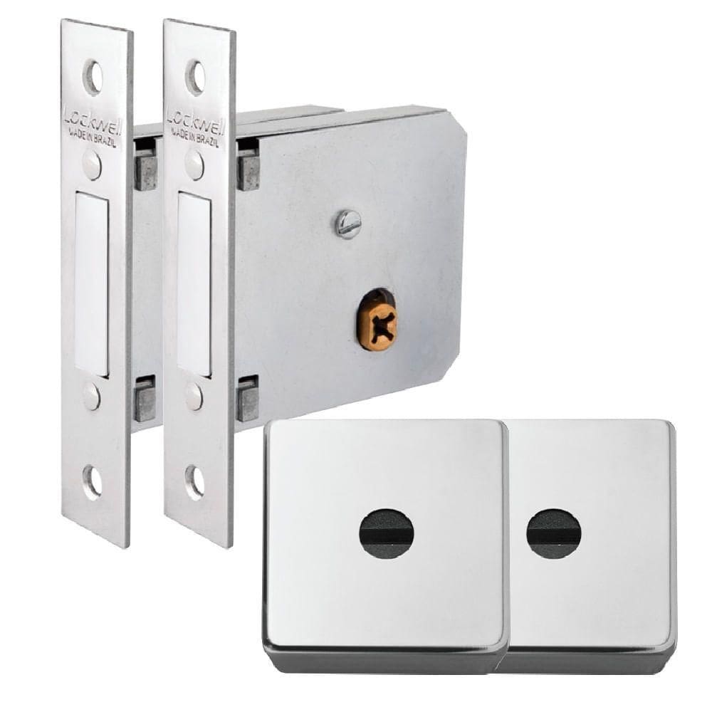 Super Trava 40mm Inox Escovado Dose Dupla - 9141-2 - Lockwell Super Trava 40mm Inox Dose Dupla - 9141-2 - Lockwell