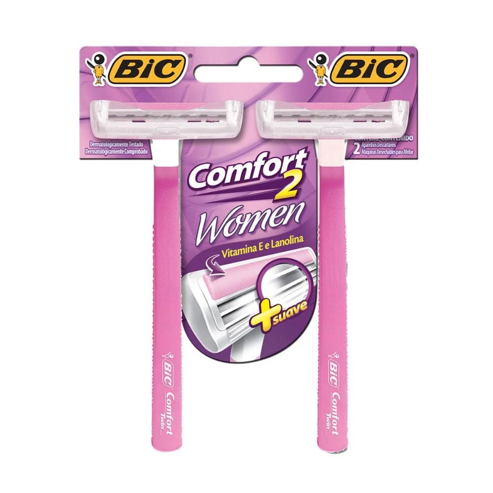 Barbeador descartável Confort2 Women Rosa 2uni Bic