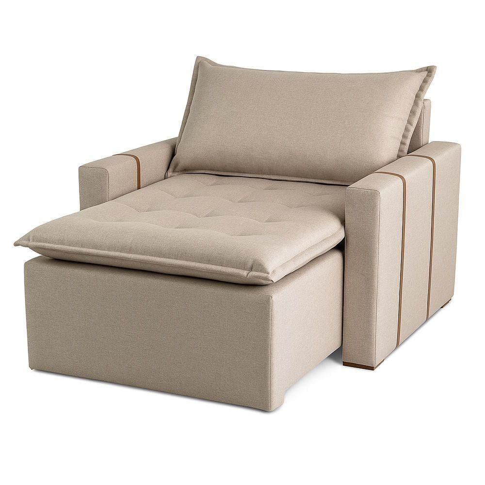 Poltrona Orfeu Decorativa Comfort Premium - Luxo Decor Bege