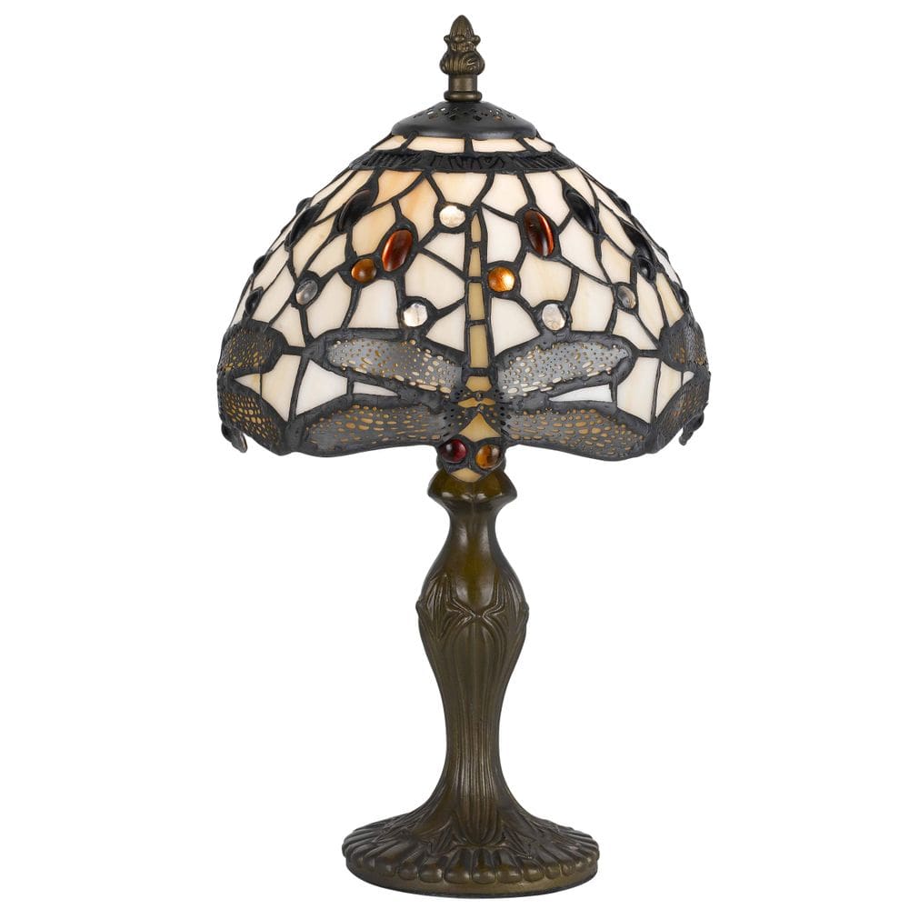 Candeeiro de mesa Benzara Metal Tiffany Shade Dragonfly 35cm