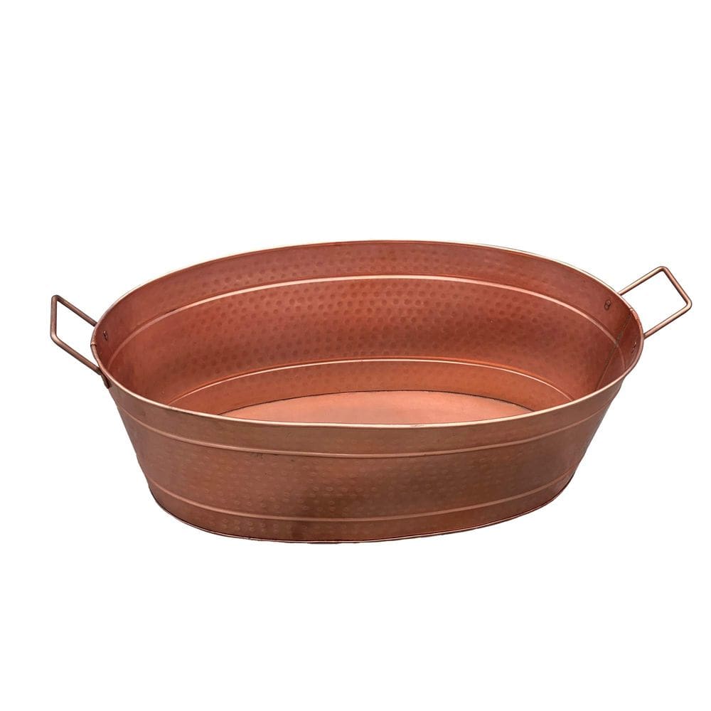 Banheira Benzara BM195214 Oval Martelado Metal Cobre 24x38x77 cm