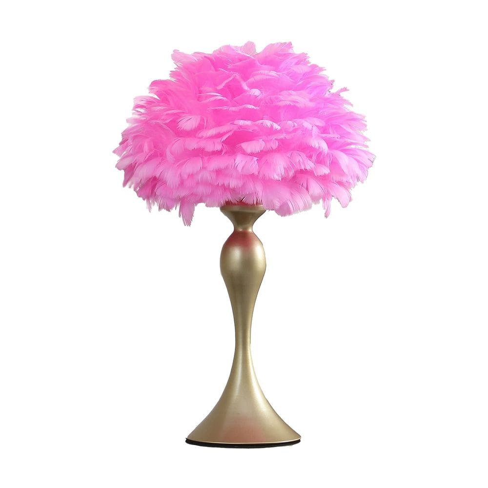 Lâmpada Benzara Lily 61 cm Metal Feather 40W em ouro rosa
