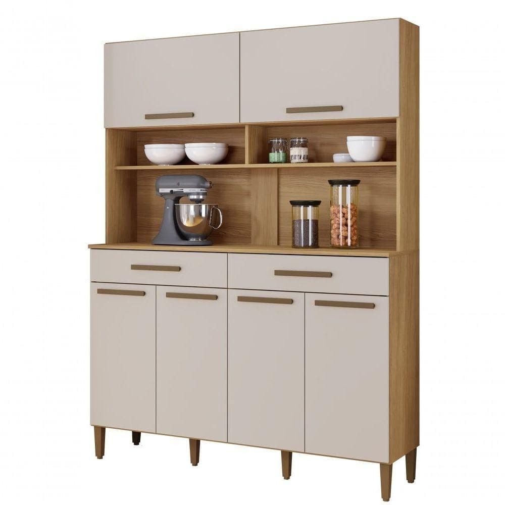 Kit Italia 6 Portas 2 Gavetas 6 Estantes Arte Moveis Cinamomo-off White
