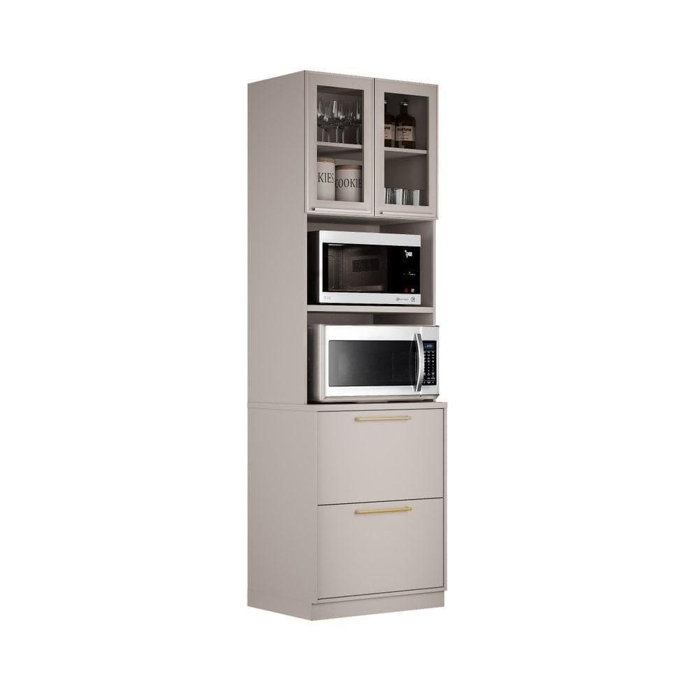 Paneleiro Torre Quente Essence 3 Portas 1 Gaveta 230cm De Altura 2 Nicho Para Forno - Itatiaia