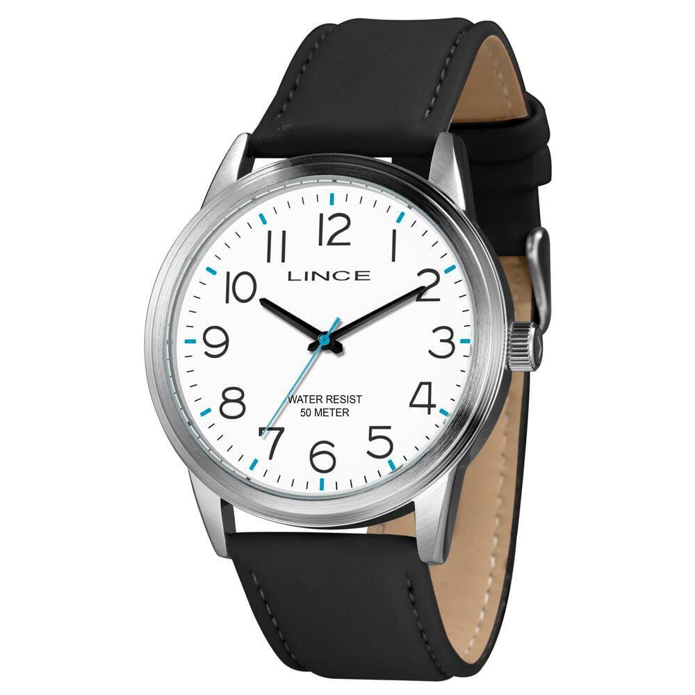 Relógio LINCE masculino analógico branco couro MRCH188L46 B2PX