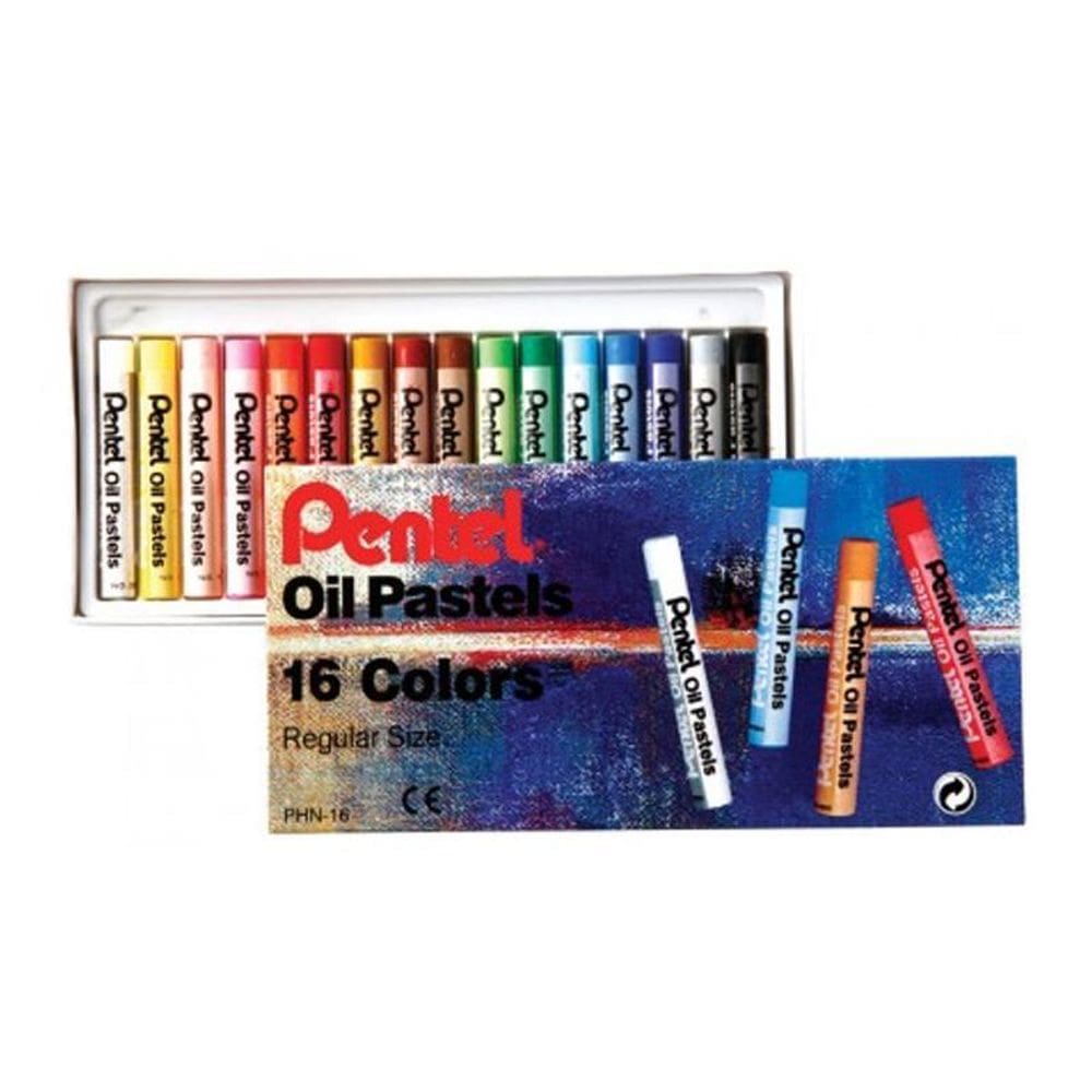 Giz pastel oleoso PHN 16 com 16 cores Pentel