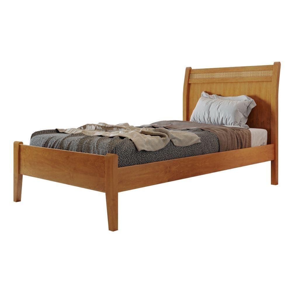 Cama Solteiro 90cm Esmeralda Amendoa Josandro Amendoa