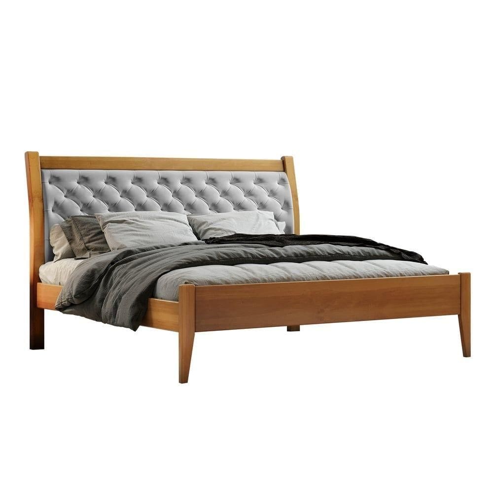 Cama Casal 140cm Vivare Amêndoa Josandro Amêndoa