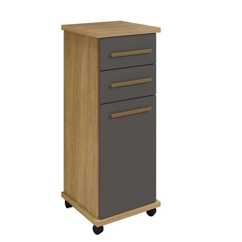 Balcão Tókio 2 Gavetas Arte Móveis Cinamomo-grafite