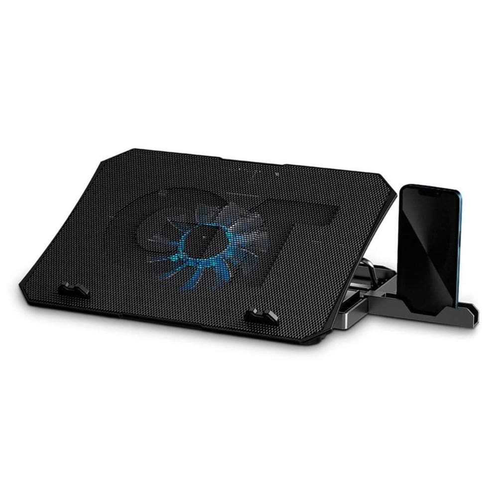 Suporte para Notebook GT - até 15.6 - com Cooler - 2 Portas USB - Suporte para Celular - Goldentec