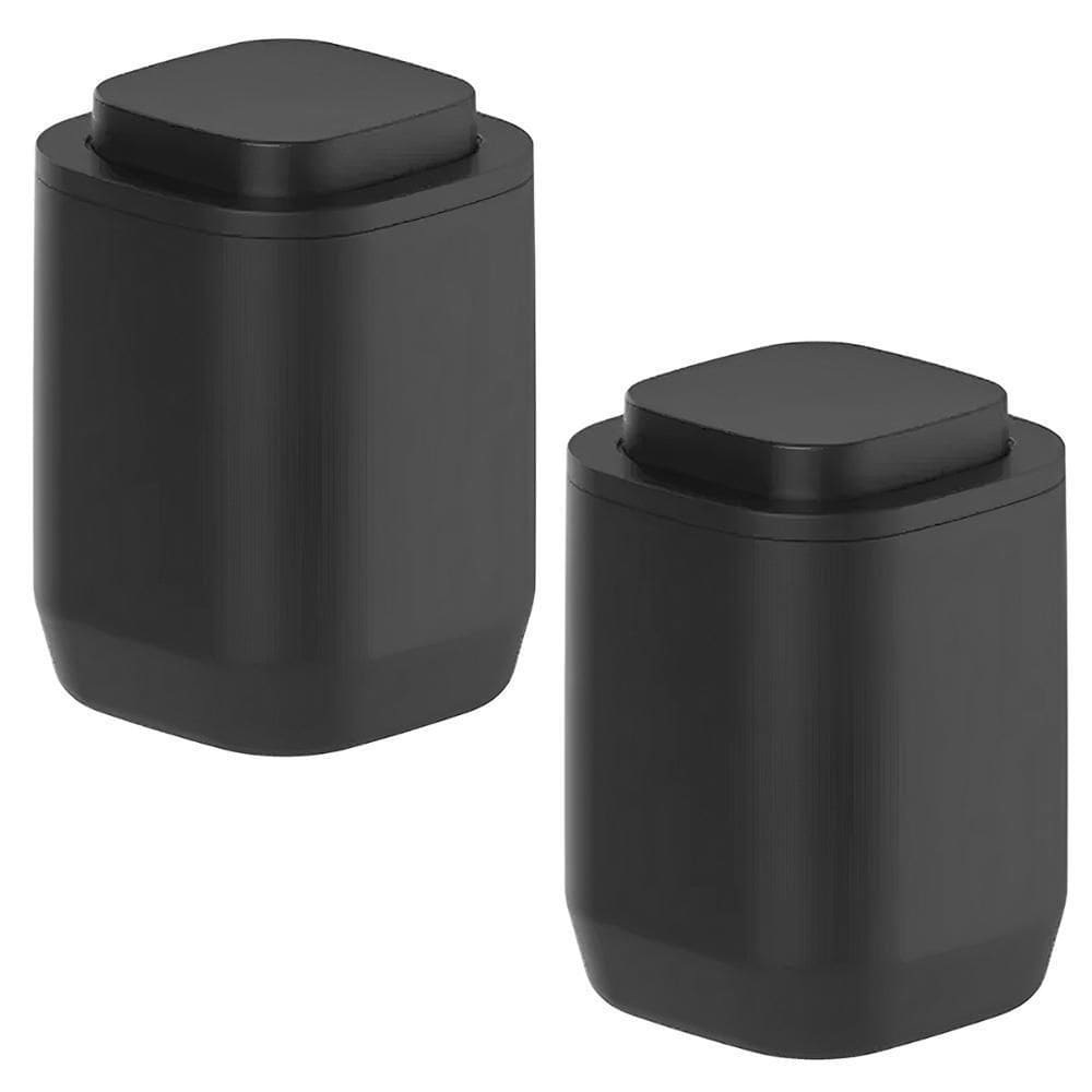 2X Porta Algodão Cotonete Bancada Banheiro Moderno Ou Preto