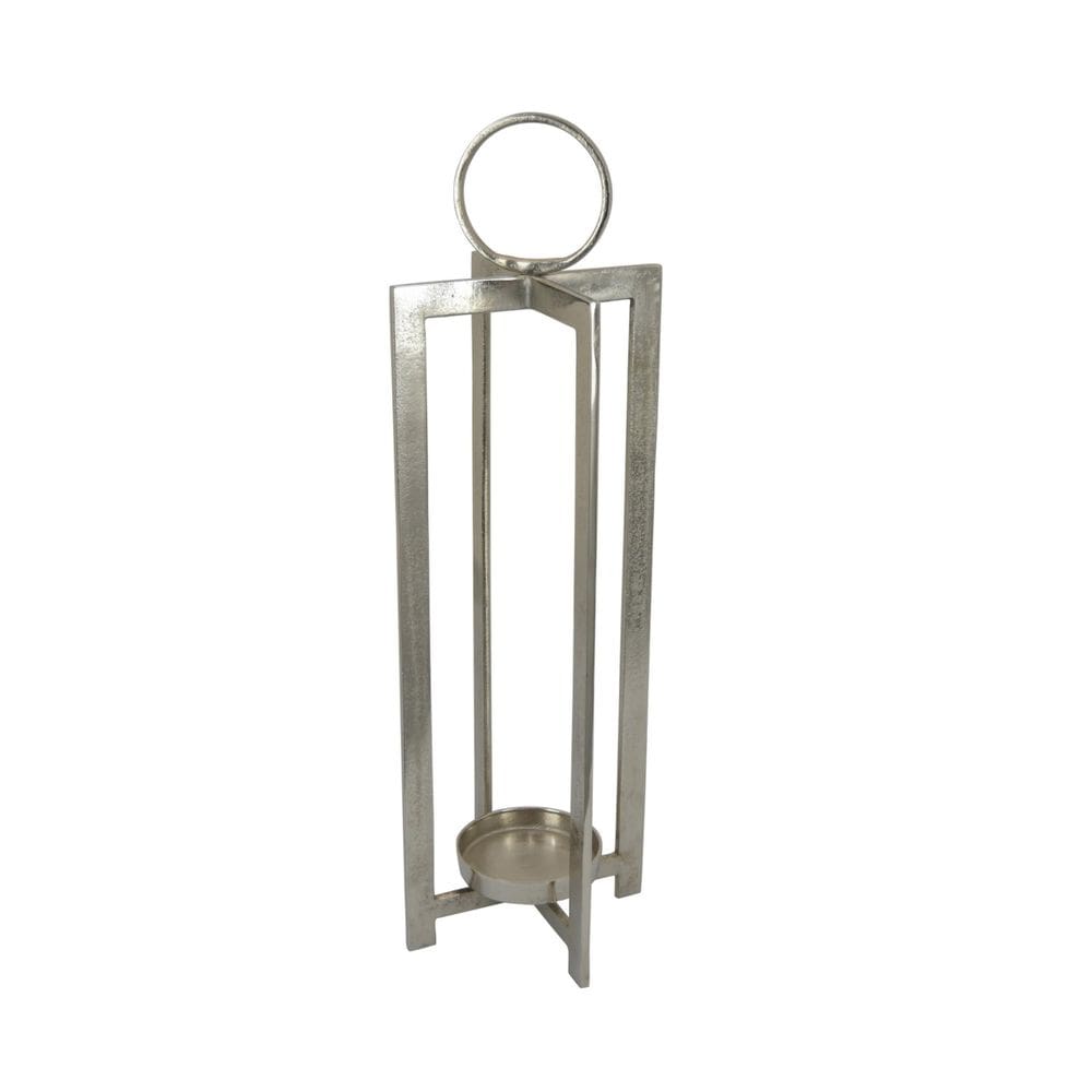 Castiçal Benzara Siana Lantern Silver Metal 69 cm