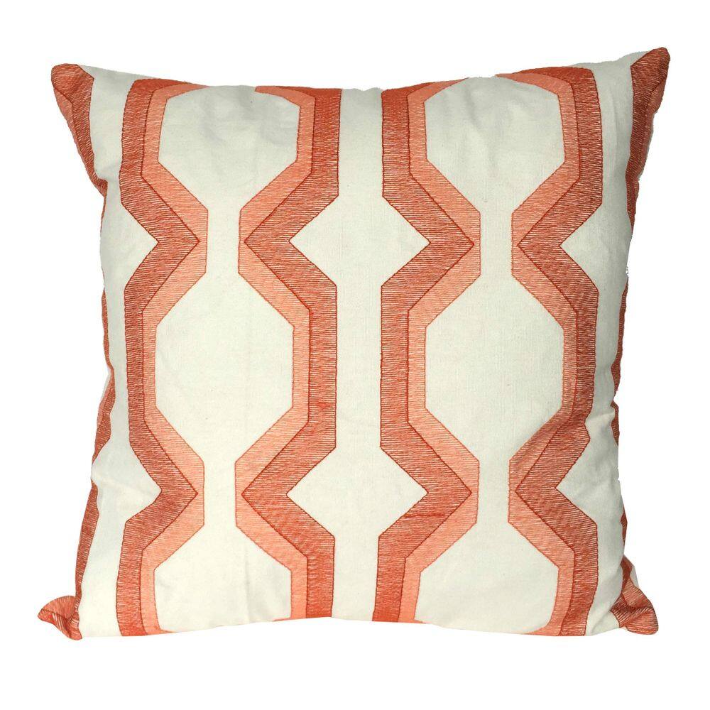 Almofada Benzara Benjara Geométrica Bordada 46x46x17 cm