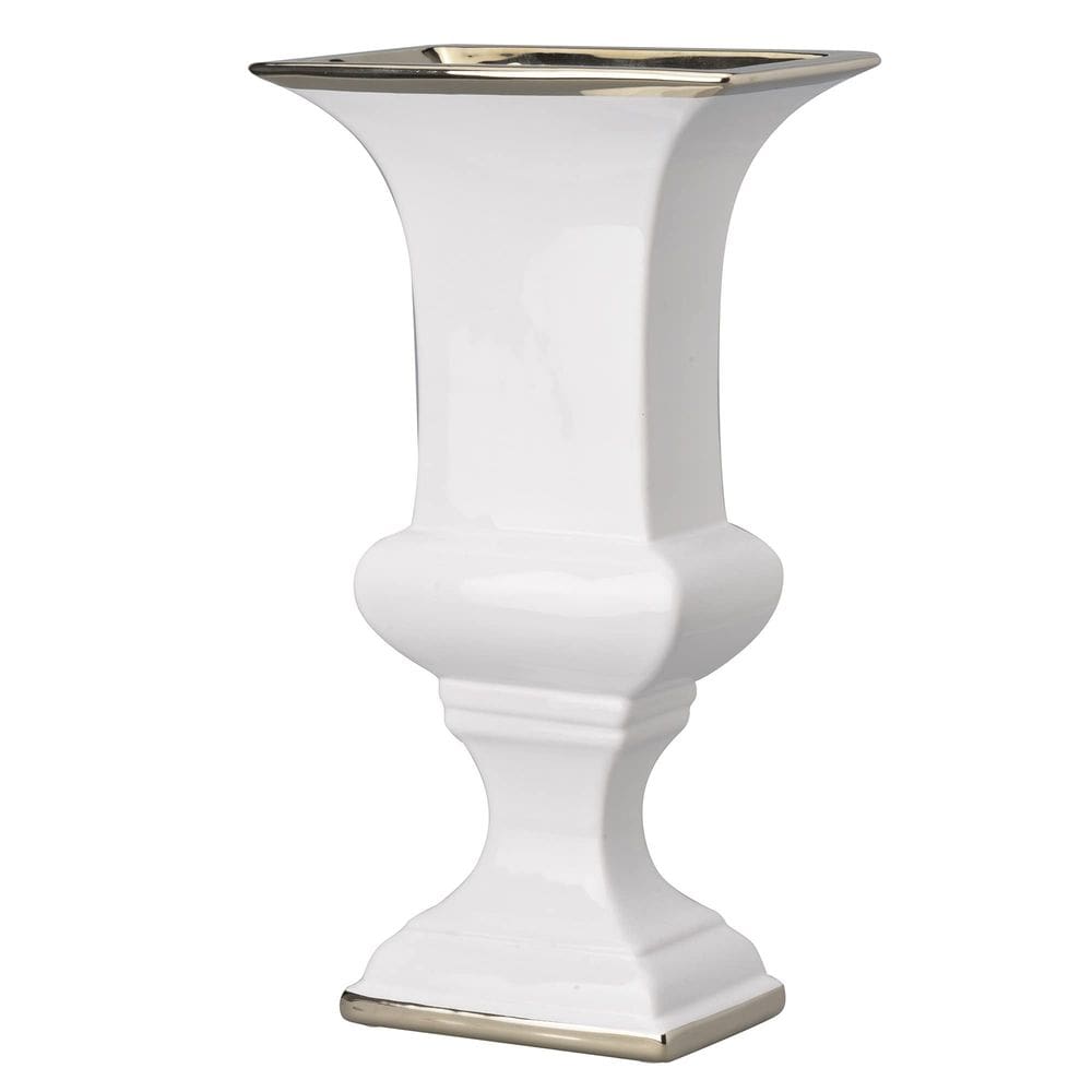 Urna Benzara Cerâmica Grande 20x13x36 cm Decorativa