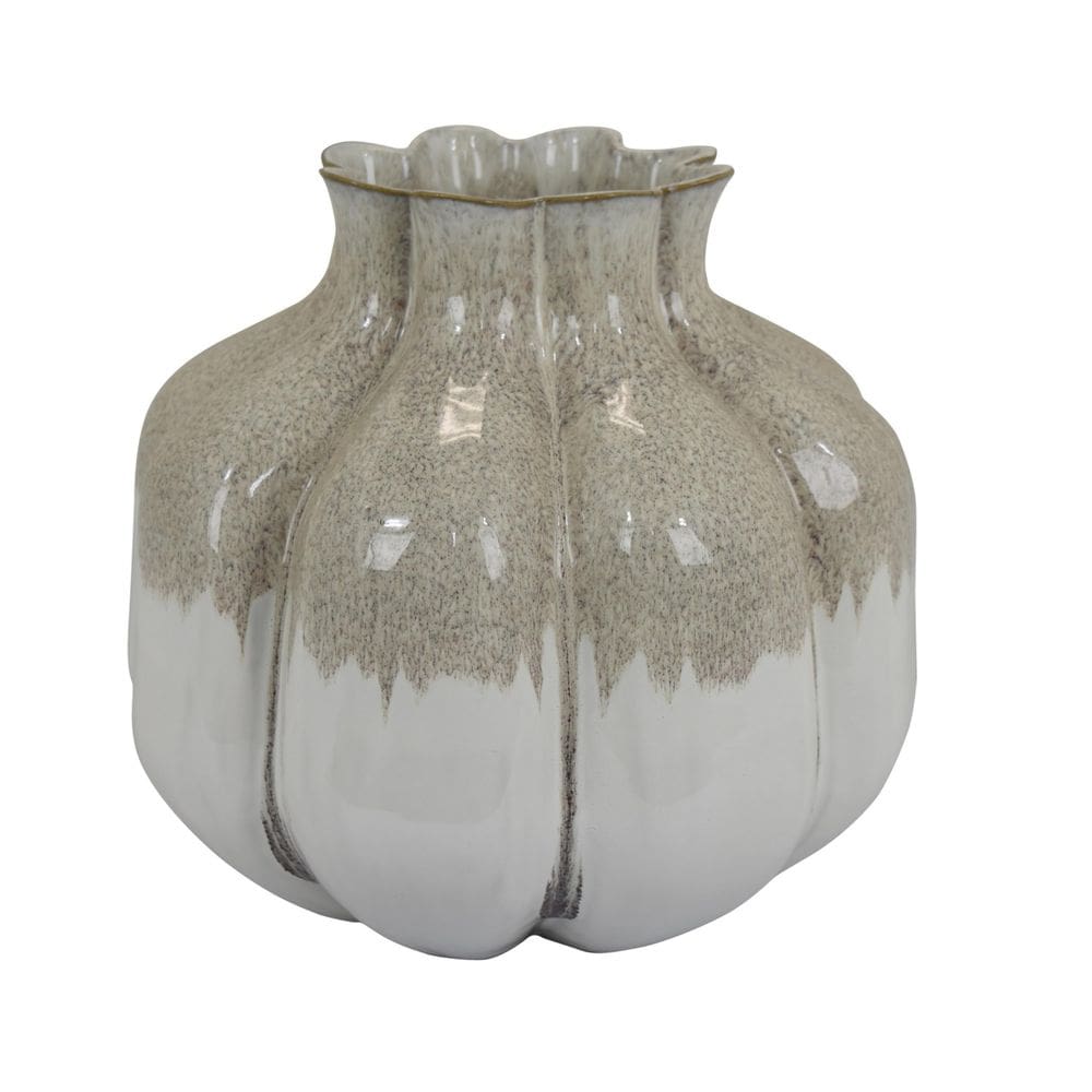 Vaso Benzara Roxy arredondado de 28 cm com borda recortada multicolorida