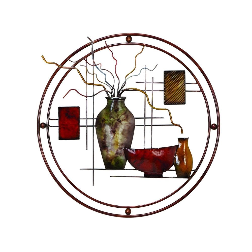 Decoração de parede Benzara 97997 Escultura circular de metal