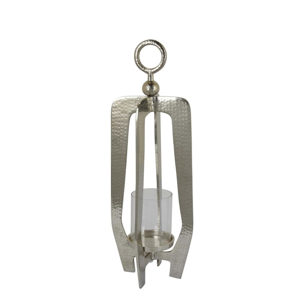 Castiçal Benzara Brie 58cm Silver Metal Frame Glass