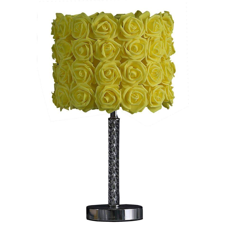 Lâmpada Benzara BM231813 com sombra de rosas de flor amarela