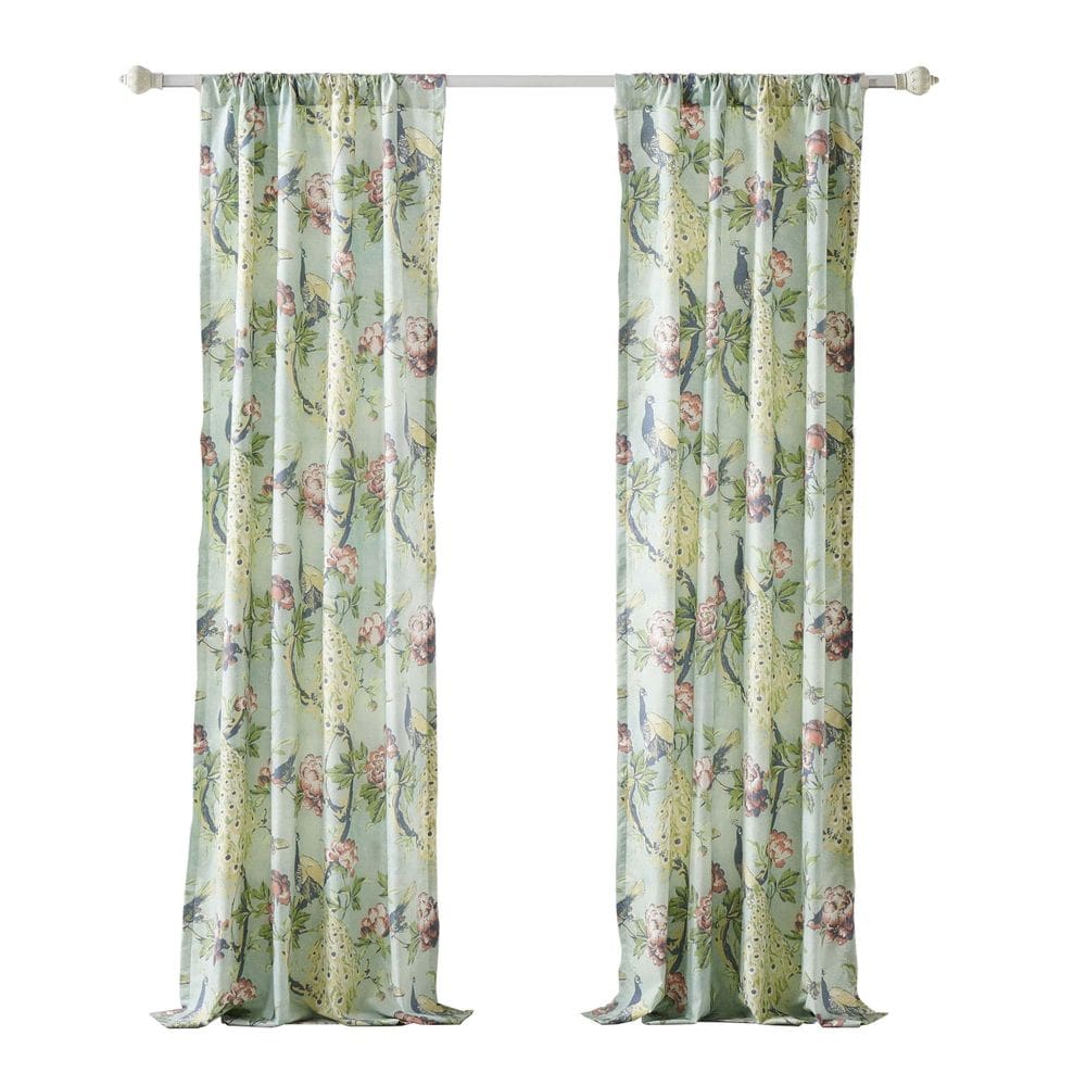 Cortinas Benzara Eden Butterflies & Songbirds 213 cm verdes