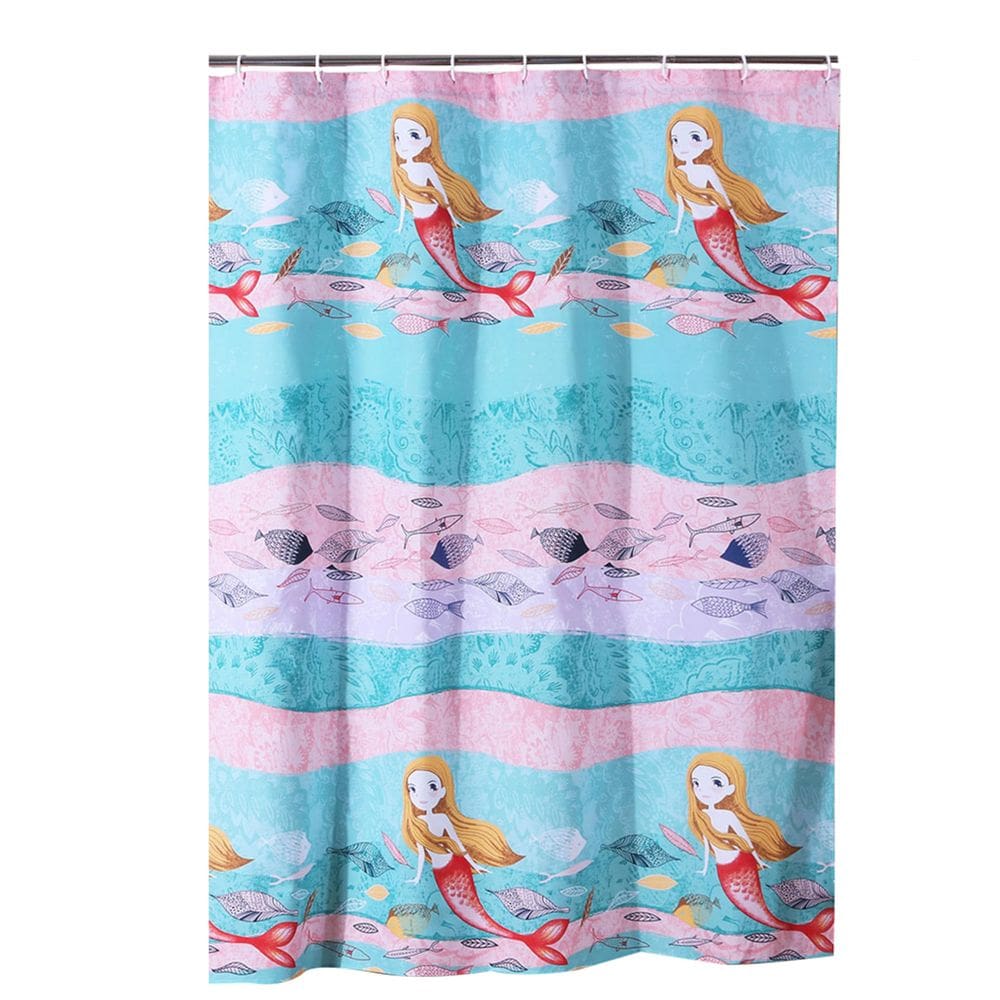 Cortina de chuveiro Benzara WINI 183x183 cm com estampa de sereia