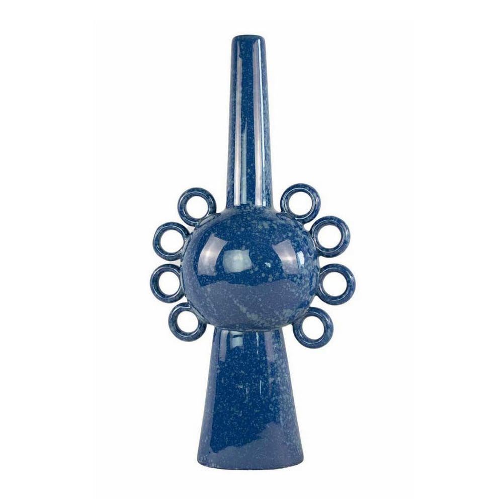 Vaso Benzara Kary Blue Ceramic 58 cm Design 3D