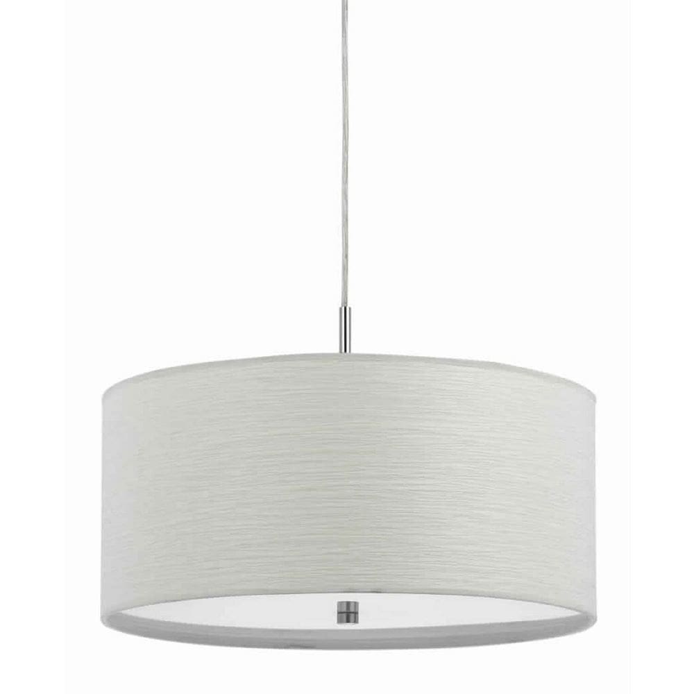 Luminária pendente Benzara Drum Fabric Shade 46x46x21 cm