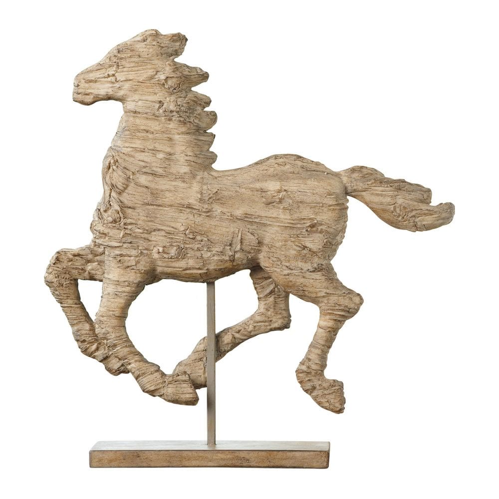 Escultura: Estatueta de cavalo Benzara Don Horce 38 cm, marrom