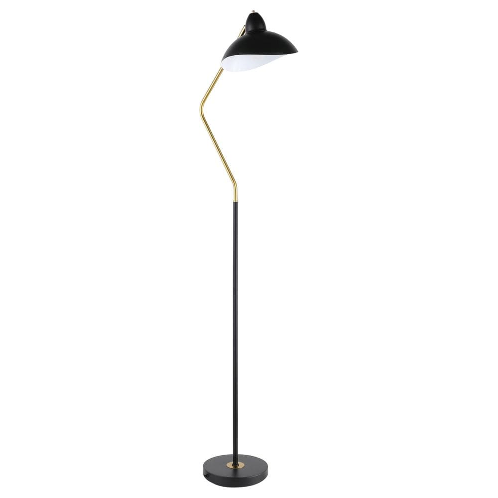 Luminária de chão Benzara 175cm V Curved Arm Black Gold