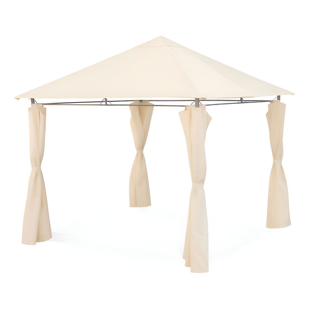 Gazebo Taupe De Aco 300x300 Cm Para Jardim E Quintal Miami Bege Taupe
