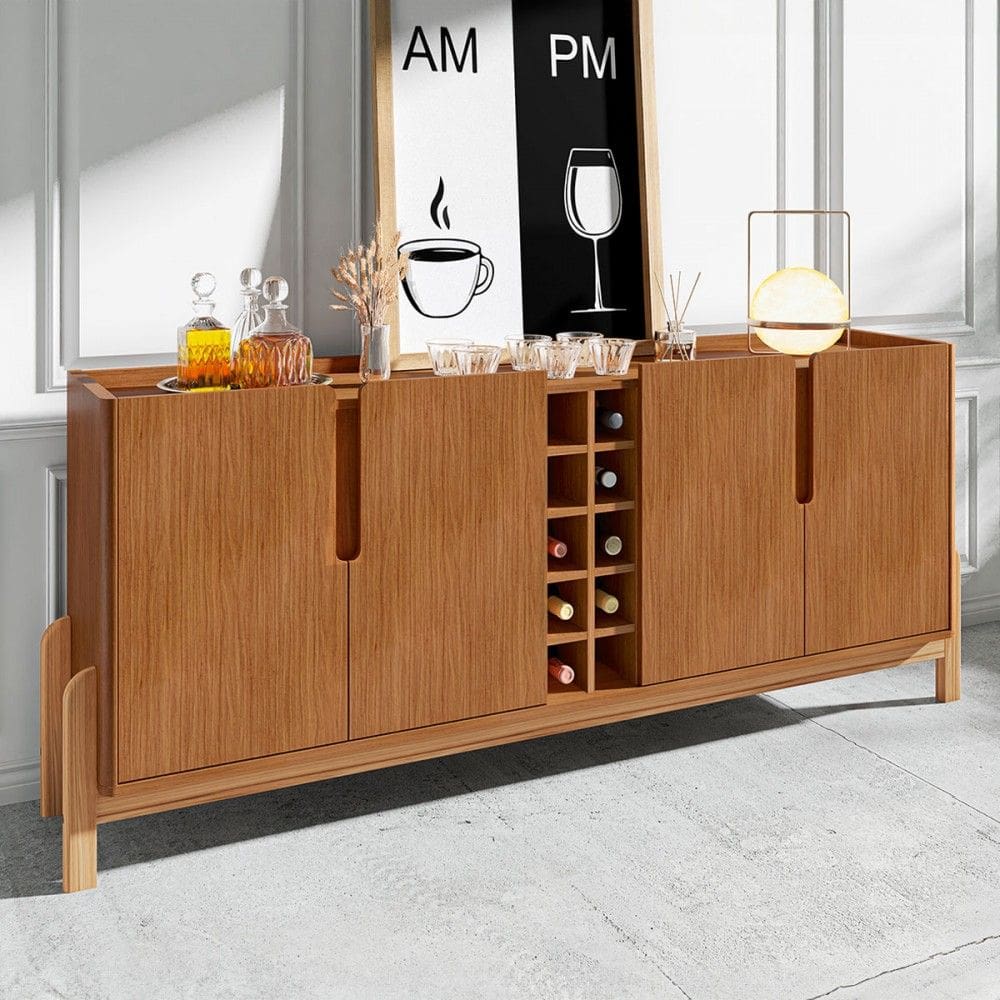 Balcão Buffet Max 4 Portas com Adega Cedro - Pnr Móveis