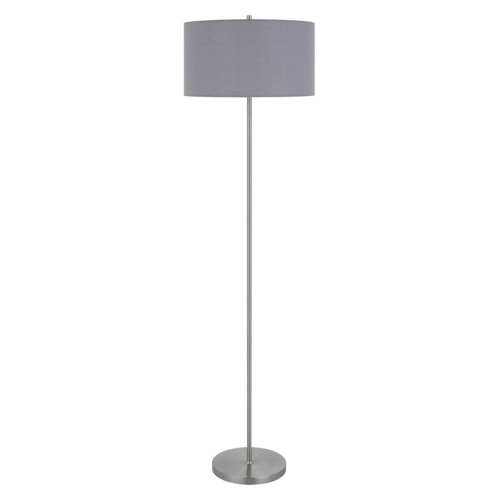 Luminária de chão Benzara Sie 150W 150 cm Linen Shade Silver Pole
