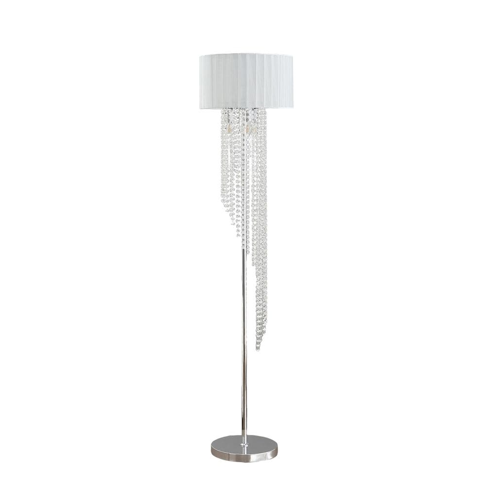 Luminária de chão Benzara Mero White Shade 167cm Crystal Chains