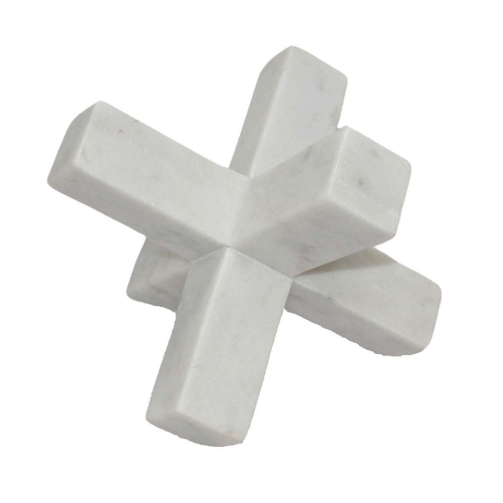 Decoração de mesa Benzara 23 cm em mármore branco